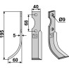 Couteau 195x40mm, gauche - Benassi - Z3 - 6CM003