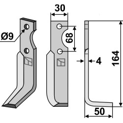Couteau 164x30mm, droit - Benassi - RT45-401 - 6CM006