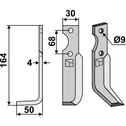 Couteau 164x30mm, gauche - Benassi - RT45-401 - 6CM007