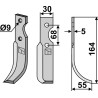Couteau 164x30mm, droit - Benassi - RT10-12/BN9-10 - 6CM0300