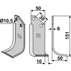 Couteau 151x50mm, droit - Badalini - MD - ME 5145