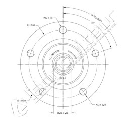 Palier pour cover-crop 5 trous rond 12,5mm / 112mm - AG012784