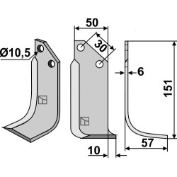 Couteau 151x50mm, droit - Badalini - MR-MS777B