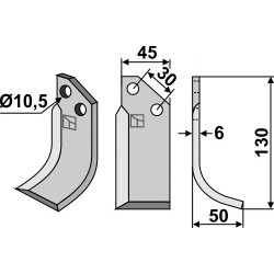 Couteau 130x45mm, droit - Badalini - MA 5034