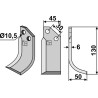 Couteau 130x45mm, droit - Badalini - MA 5034