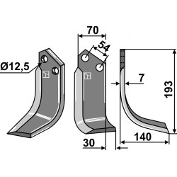 Couteau 193x70mm, droit - Badalini - 3226