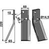 Dent rotative 220x60mm, gauche - Agric