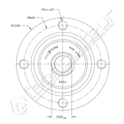 Palier pour cover-crop 4 trous rond 12mm / 98mm - AG012786