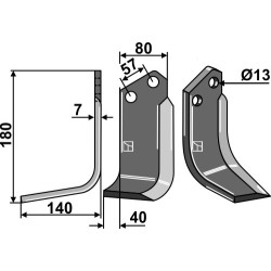 Couteau 180x80mm, gauche - Agrator