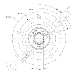 Palier pour cover-crop 5 trous rond 12,5mm / 140mm - AG012788