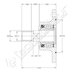 Palier pour cover-crop 5 trous rond 12,5mm / 140mm - AG012788