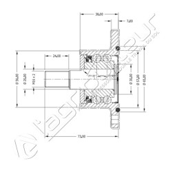 Palier pour cover-crop 5 trous rond 8,5mm / 80mm - AG012789