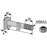 Boulon M 20 x 2,5 - 8.8 avec écrou à freinage interne - Humus - Schraube 22495014  Mutter 9098601
