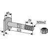Boulon M 16 x 2 - 8.8 avec écrou à freinage interne - Humus - 590-95-073 Schraube   90980602 Mutter