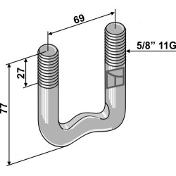 Boulon étrier 5/8'' 11G
