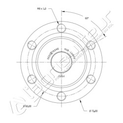 Palier 6 trous rond 8mm / 60mm - AG012798