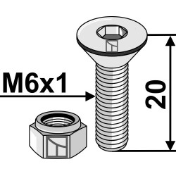 Boulon à 6 pan creux M6x1x20