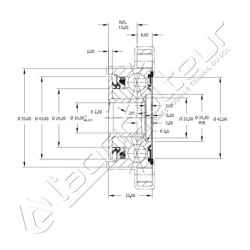 Palier 6 trous rond 8mm / 60mm - AG012798