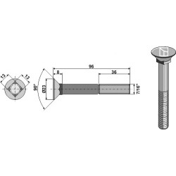 Boulon de charrue 7/16"x96 - Bourgault