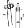 Griffe de semoir Ø12mm