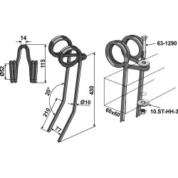 Griffe de semoir Ø10mm - Universal IHOF