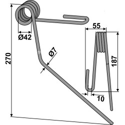 Griffe de semoir Ø7mm - avant - Rabe - 9004.15.22 - Neues Model