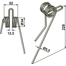 Griffe de semoir Ø5,5mm - Rabe - 9109.23.39