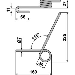 Griffe de semoir Ø7mm - Nodet - 90FJX0348C