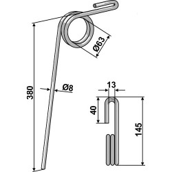 Griffe de semoir Ø8mm - KRM - 7003102