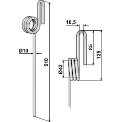 Griffe de semoir Ø10mm - John Deere - Z66181