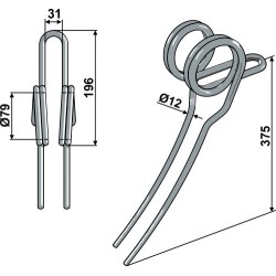 Griffe de semoir Ø12mm - Agro-Soyus