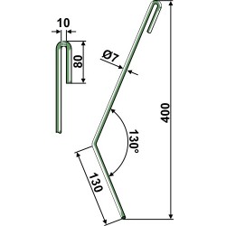 Griffe de semoir Ø7mm, droit - Amazone - 3743300