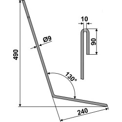 Griffe de semoir Ø9mm, gauche - Amazone