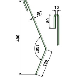 Griffe de semoir Ø7mm, gauche - Amazone - 3742300
