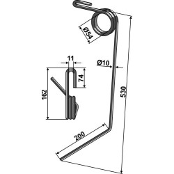 Griffe de semoir Ø10mm, droite - Kverneland - AC431803