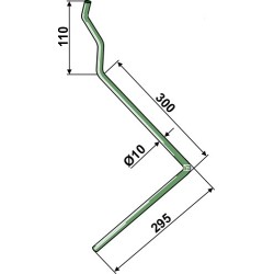 Griffe de semoir Ø10mm, gauche - Amazone - 3421400