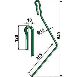 Griffe de semoir Ø15mm, droit - Amazone - Alt 963243 - Neu 966988