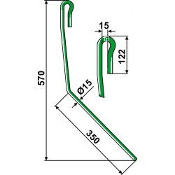 Griffe de semoir Ø15mm, droite - Amazone - 959335