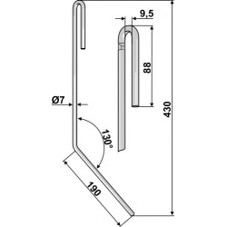 Griffe de semoir Ø7mm, droit - Amazone - 3750300