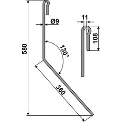 Griffe de semoir Ø9mm - Amazone - 952459