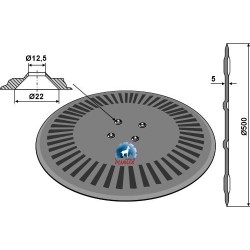 coutre pour charrue Ø500x5 - Kverneland - KK076407