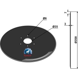 Disque de semoir Ø350x3 - Lemken - 3490010