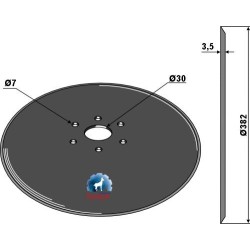 Disque de semoir Ø382x3,5 - Kinze - GD11306