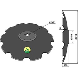 Disque crénelée à fond plat - Ø710 - Agrometall