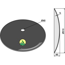 Disque lisse Ø510x4 - John Deere - K40200