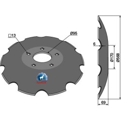 Disque crénelée - Ø568x6 m. - Dal-Bo - 80388