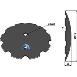 Disque crénelé Ø510x6 - John Deere