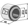 Bague en fer compl. avec palier en boi dur incorporé - Ø32mm