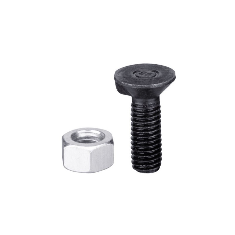 Boulon de charrue DIN 604 M8x1,25x60 et écrou hexagonal
