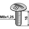 Boulon à tête bombée M8x1,25x16 - galvanisé - Strautmann - 86503044